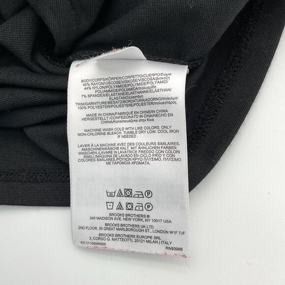 Brooks Brothers Sleeveless Black Tank with Floral Contrast Trim Tie Front XL - Picture 6 of 7